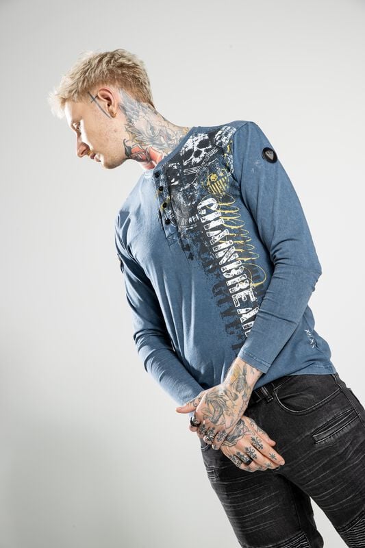 T-shirt manches longues  de Rock Rebel by EMP - Rebels & Reapers - S à XXL - pour Homme - multicolore - Rock Rebel by EMP