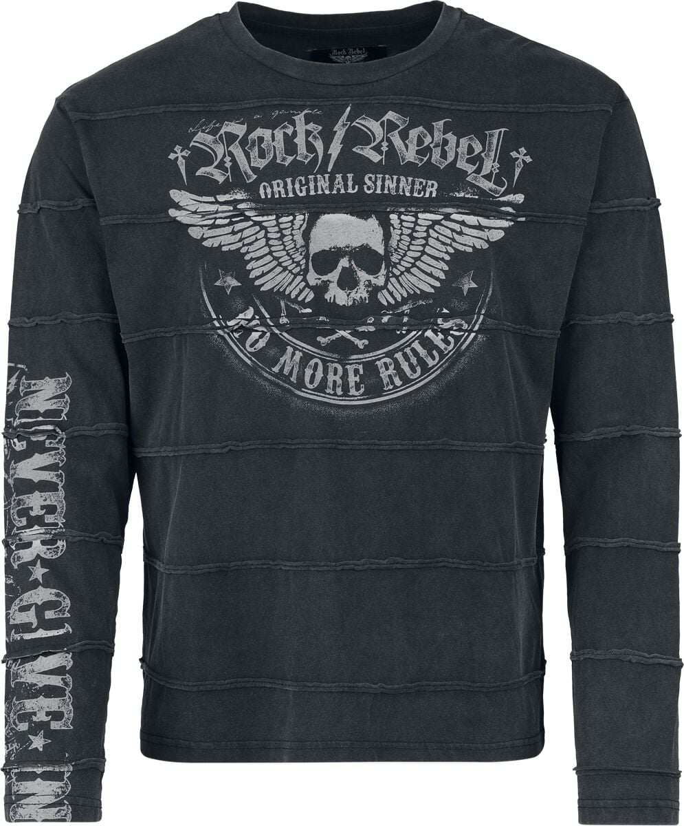 T-shirt manches longues  de Rock Rebel by EMP - Original Sinners - S à XXL - pour Homme - gris - Rock Rebel by EMP