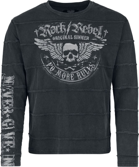 T-shirt manches longues  de Rock Rebel by EMP - Original Sinners - S à XXL - pour Homme - gris - Rock Rebel by EMP