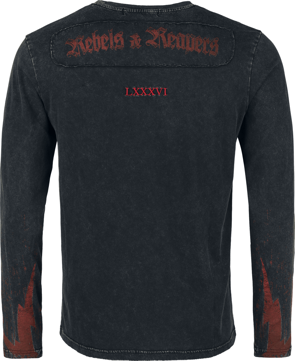 T-shirt manches longues  de Rock Rebel by EMP - Rebels & Reapers - S à XXL - pour Homme - multicolore - Rock Rebel by EMP - View 2