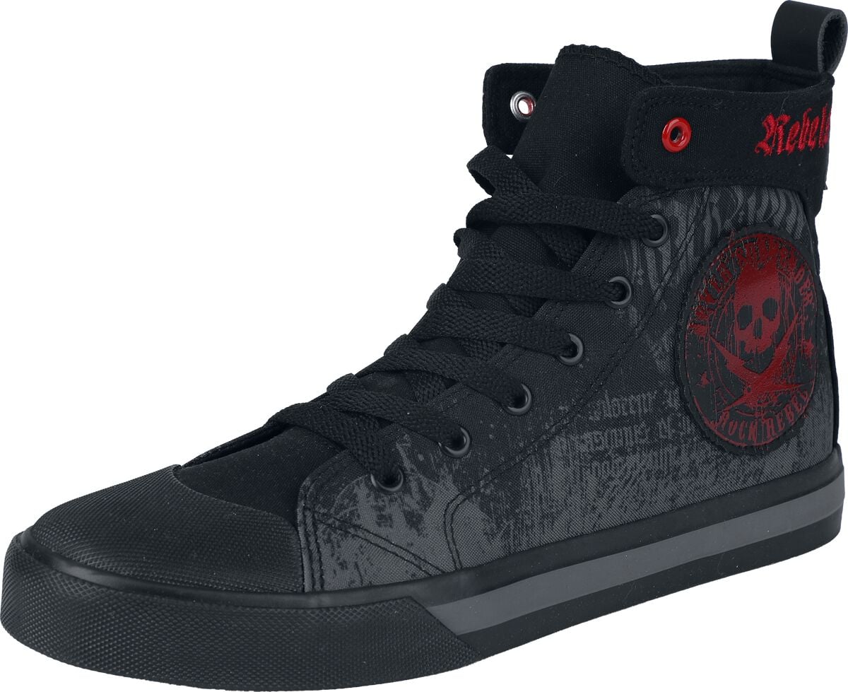 Baskets hautes  de Rock Rebel by EMP - Rebels & Reapers - EU36 à EU48 - pour Unisexe - noir - Rock Rebel by EMP
