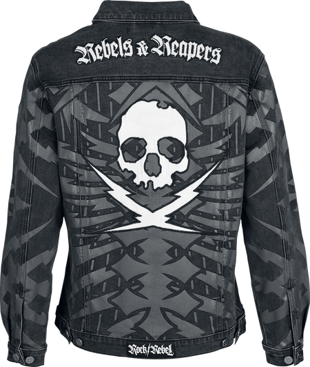 Veste en Jean  de Rock Rebel by EMP - Rebels & Reapers - S à XXL - pour Femme - gris - Rock Rebel by EMP - View 2