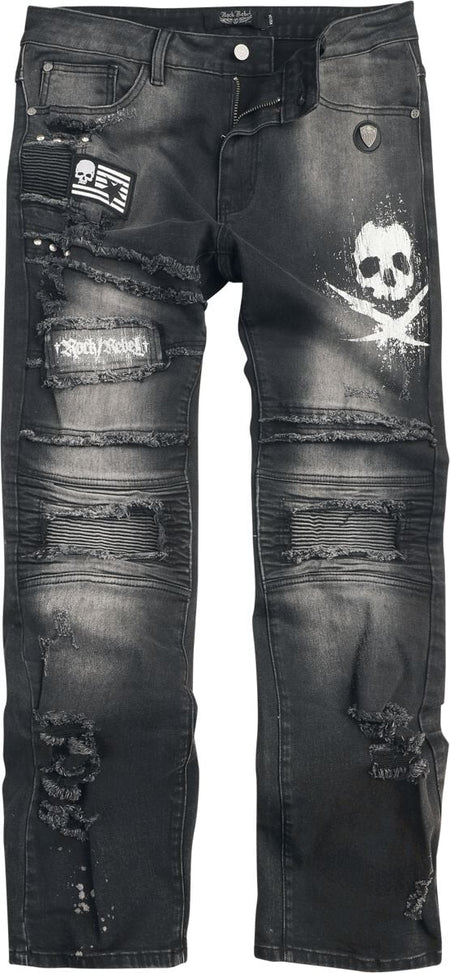 Jean  de Rock Rebel by EMP - Johnny (Boot-Cut) - W30L32 à W34L34 - pour Homme - noir - Rock Rebel by EMP
