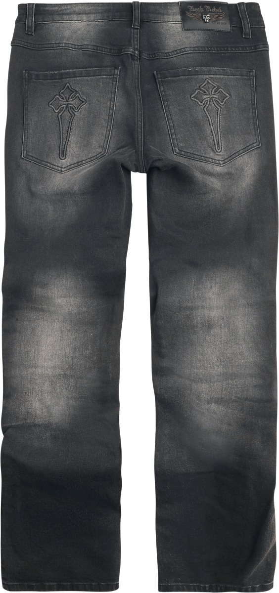 Jean  de Rock Rebel by EMP - Johnny (Boot-Cut) - W30L32 à W34L34 - pour Homme - noir - Rock Rebel by EMP - View 2