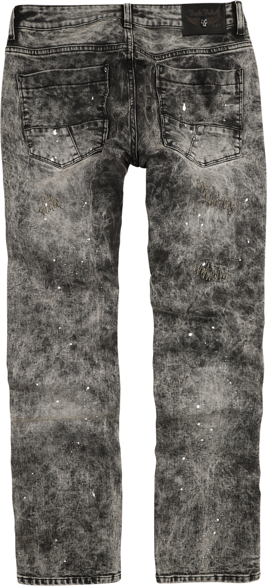 Jean  de Rock Rebel by EMP - Pete (Straight Fit) - W30L32 à W34L34 - pour Homme - noir - Rock Rebel by EMP - View 2