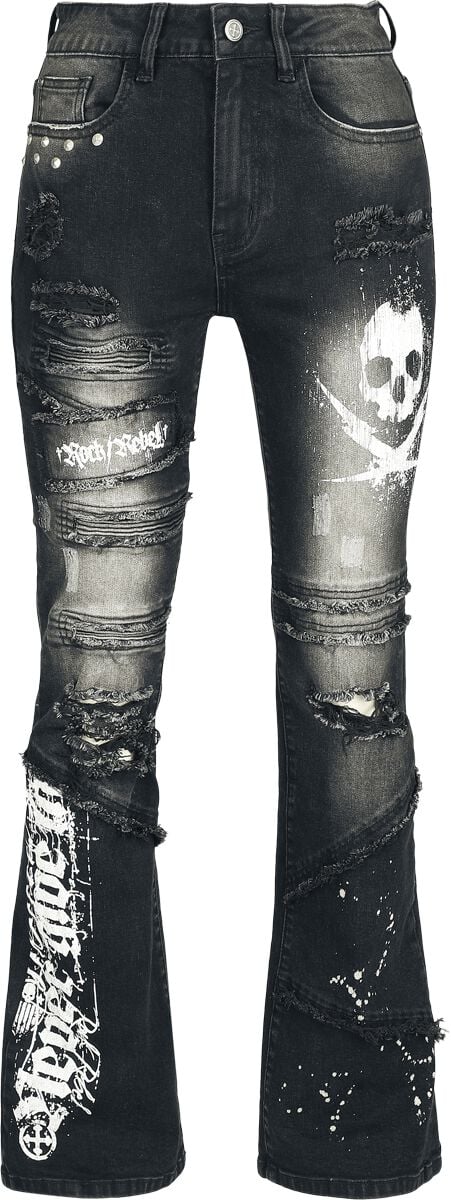 Jean  de Rock Rebel by EMP - Grace - Rebels & Reapers - W27L30 à W34L32 - pour Femme - noir - Rock Rebel by EMP