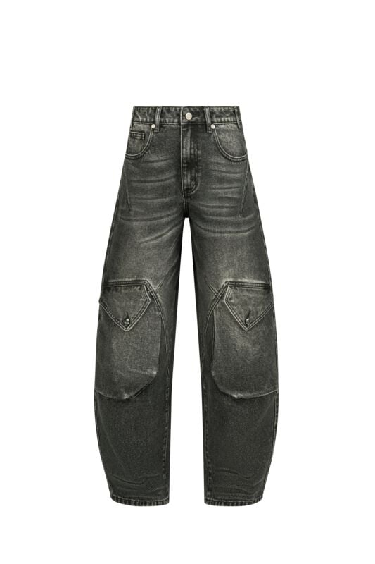 Jean  de Rock Rebel by EMP - Barrel ( wide Fit ) - W27L30 à W33L32 - pour Femme - gris - Rock Rebel by EMP