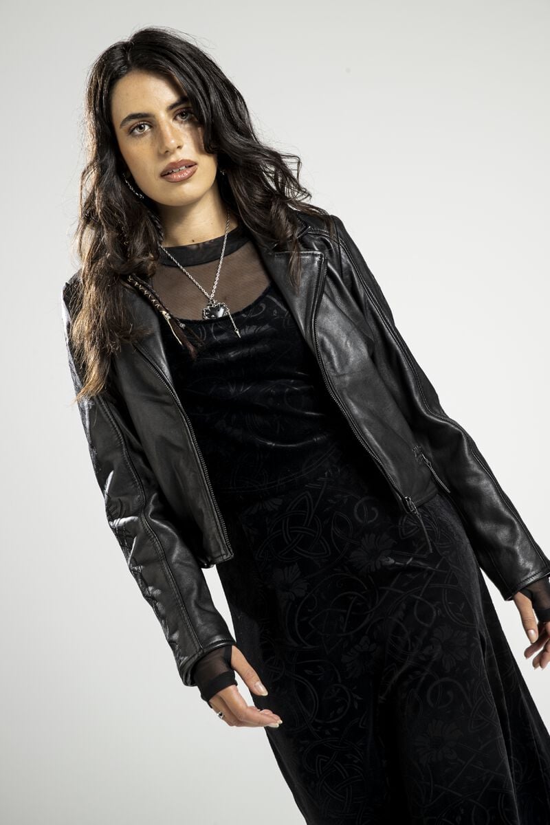 Veste en cuir  de Black Premium by EMP - Celtic Blessing - S à XXL - pour Femme - noir - Black Premium by EMP
