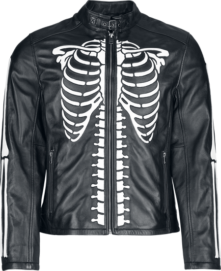 Veste en cuir  de Black Premium by EMP - Crâne & Os - S à XXL - pour Homme - noir - Black Premium by EMP - View 2