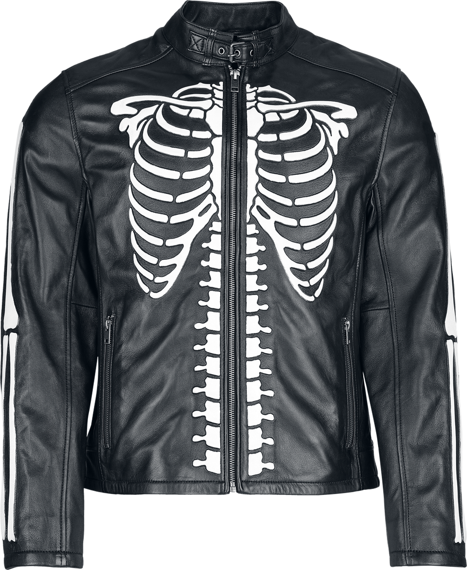 Veste en cuir  de Black Premium by EMP - Crâne & Os - S à XXL - pour Homme - noir - Black Premium by EMP - View 2