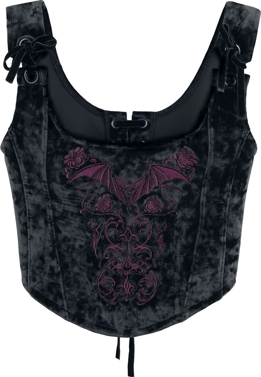 Top Gothic de Gothicana by EMP - Countess Bathory Miedertop mit Schnürung - S à XXL - pour Femme - noir - Gothicana by EMP