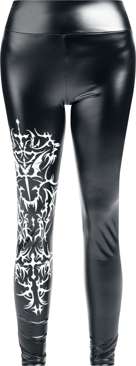 Legging Gothic de Black Blood by Gothicana - Bloodsworn to Tepes Wet Look Leggings - S à XXL - pour Femme - noir - Black Blood by Gothicana