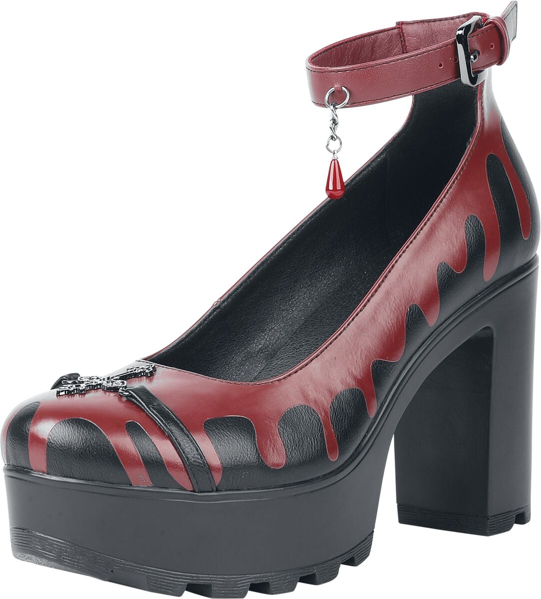 Talons hauts Gothic de Gothicana by EMP - Countess Bathory After The Blood Bath - EU37 à EU41 - pour Femme - noir/rouge - Gothicana by EMP