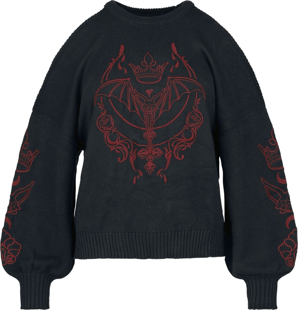 Pull tricoté Gothic de Gothicana by EMP - Countess Bathory - S à XXL - pour Femme - noir - Gothicana by EMP