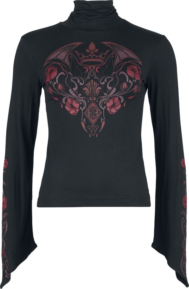T-shirt manches longues Gothic de Gothicana by EMP - Countess Bathory - S à XXL - pour Femme - noir - Gothicana by EMP