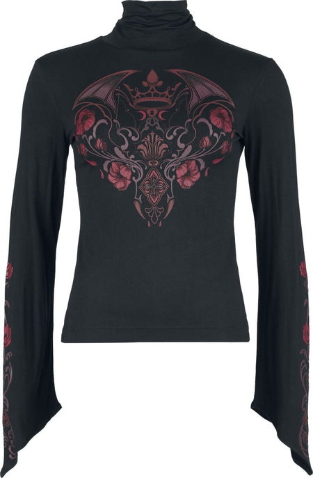 T-shirt manches longues Gothic de Gothicana by EMP - Countess Bathory - S à XXL - pour Femme - noir - Gothicana by EMP