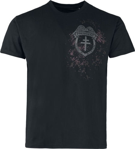 T-Shirt Manches courtes  de President - Patch - S à 3XL - pour Homme - noir - President