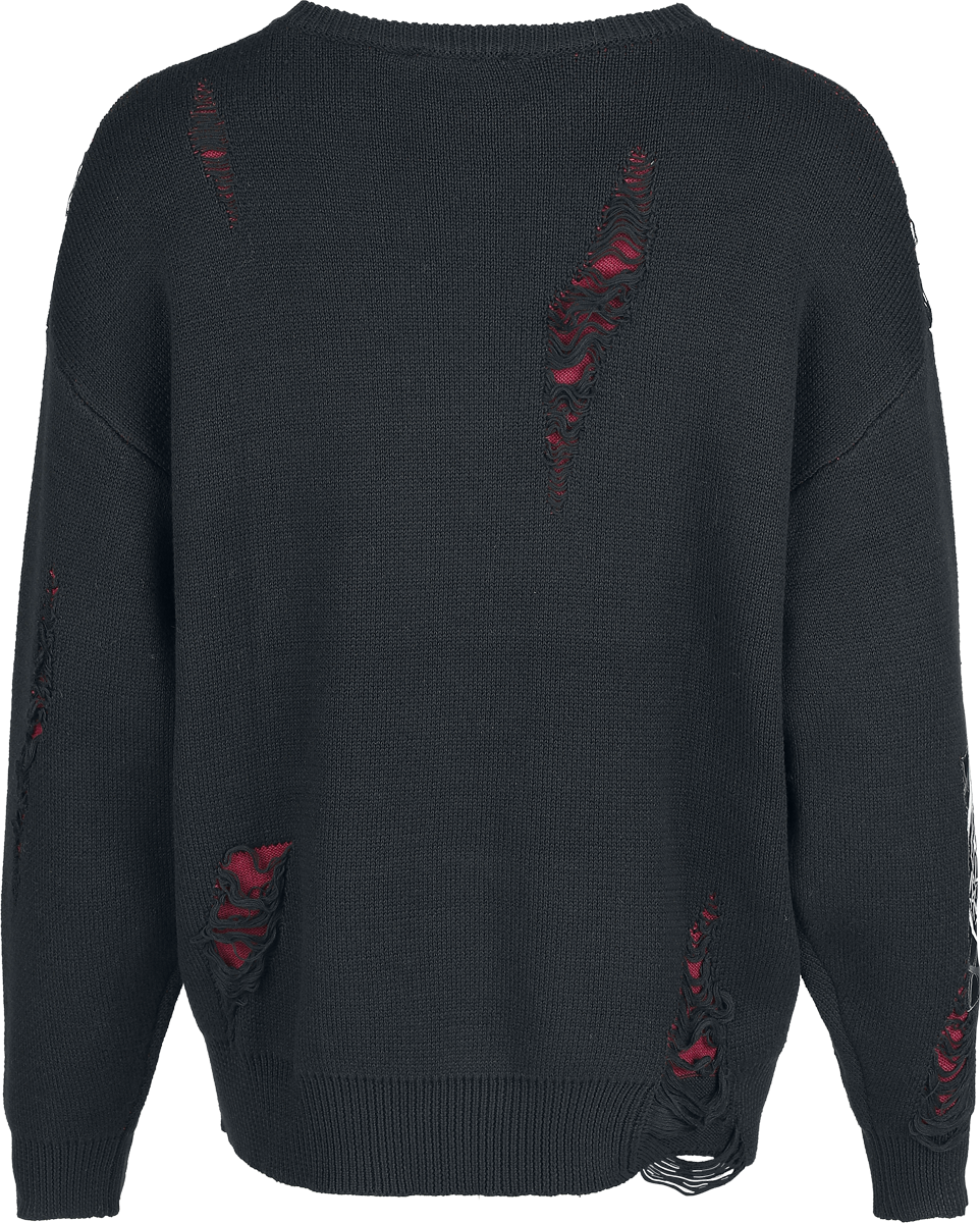 Pull tricoté Gothic de Gothicana by EMP - Eternal Allure - S à XXL - pour Femme - noir/rouge - Gothicana by EMP - View 2