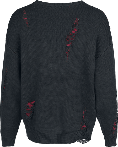 Pull tricoté Gothic de Gothicana by EMP - Eternal Allure - S à XXL - pour Femme - noir/rouge - Gothicana by EMP - View 2