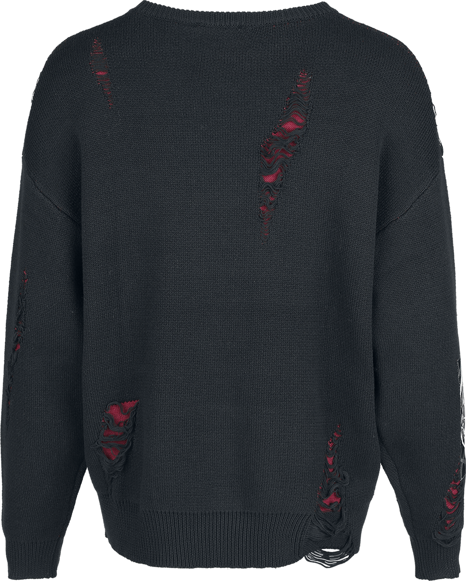 Pull tricoté Gothic de Gothicana by EMP - Eternal Allure - S à XXL - pour Femme - noir/rouge - Gothicana by EMP - View 2