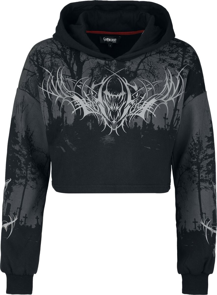 Sweat-shirt à capuche Gothic de Gothicana by EMP - Eternal Allure - S à XXL - pour Femme - noir - Gothicana by EMP