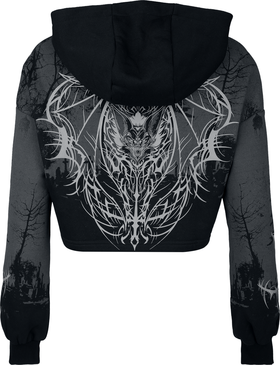 Sweat-shirt à capuche Gothic de Gothicana by EMP - Eternal Allure - S à XXL - pour Femme - noir - Gothicana by EMP - View 2