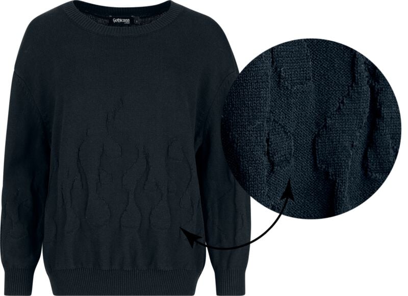 Pull tricoté Gothic de Gothicana by EMP - Velum Noctis - S à XXL - pour Femme - noir - Gothicana by EMP