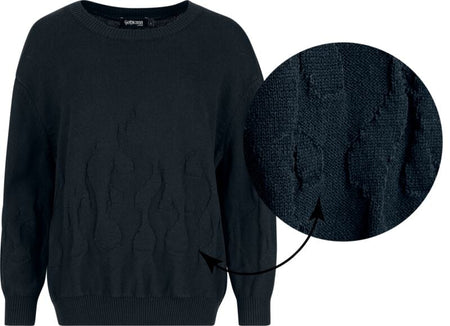 Pull tricoté Gothic de Gothicana by EMP - Velum Noctis - S à XXL - pour Femme - noir - Gothicana by EMP