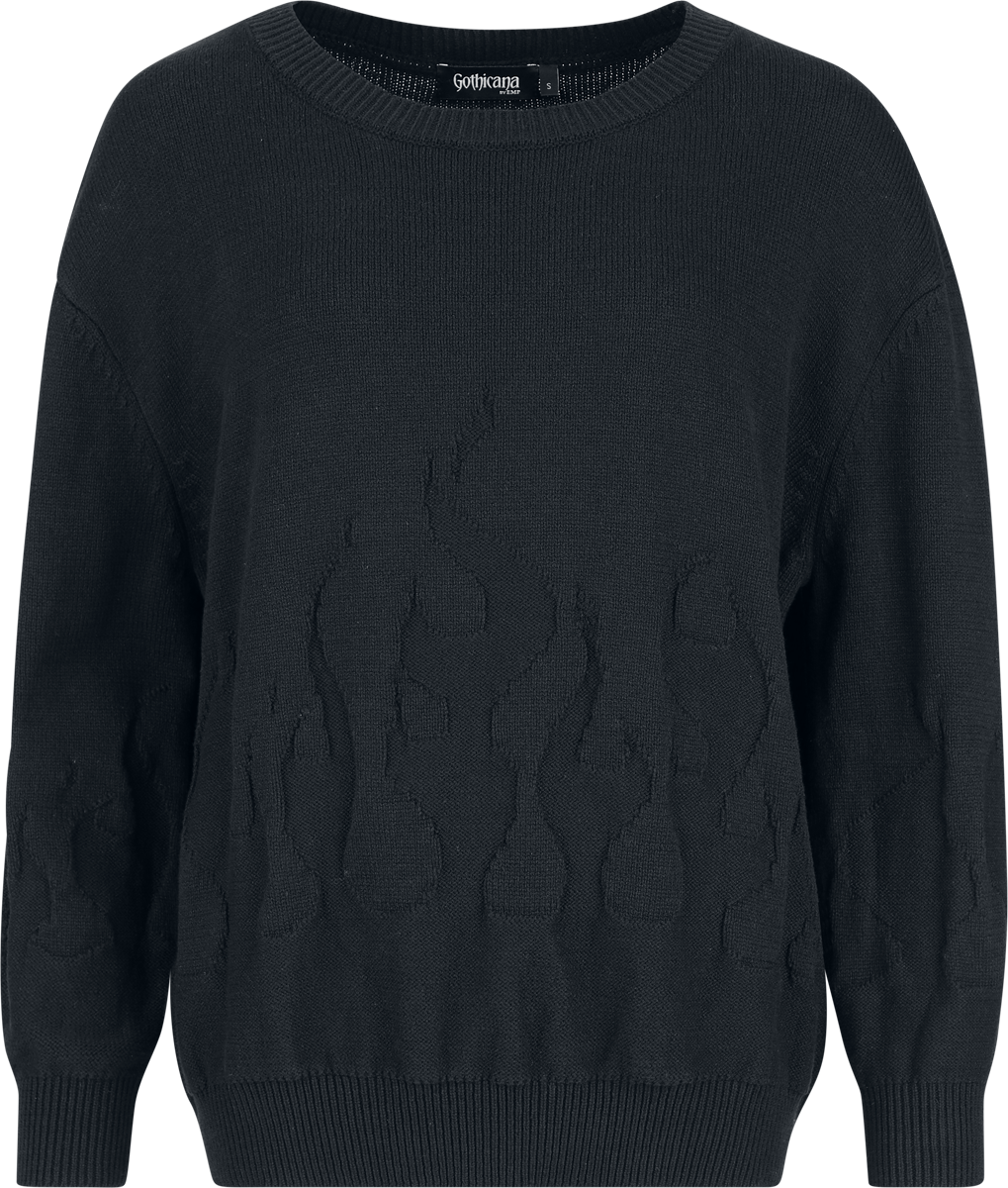 Pull tricoté Gothic de Gothicana by EMP - Velum Noctis - S à XXL - pour Femme - noir - Gothicana by EMP - View 2