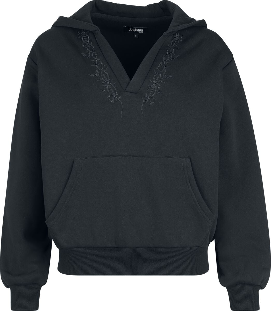 Sweat-shirt à capuche Gothic de Gothicana by EMP - Velum Noctis - S à XXL - pour Femme - noir - Gothicana by EMP