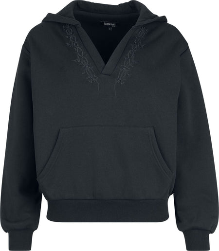 Sweat-shirt à capuche Gothic de Gothicana by EMP - Velum Noctis - S à XXL - pour Femme - noir - Gothicana by EMP