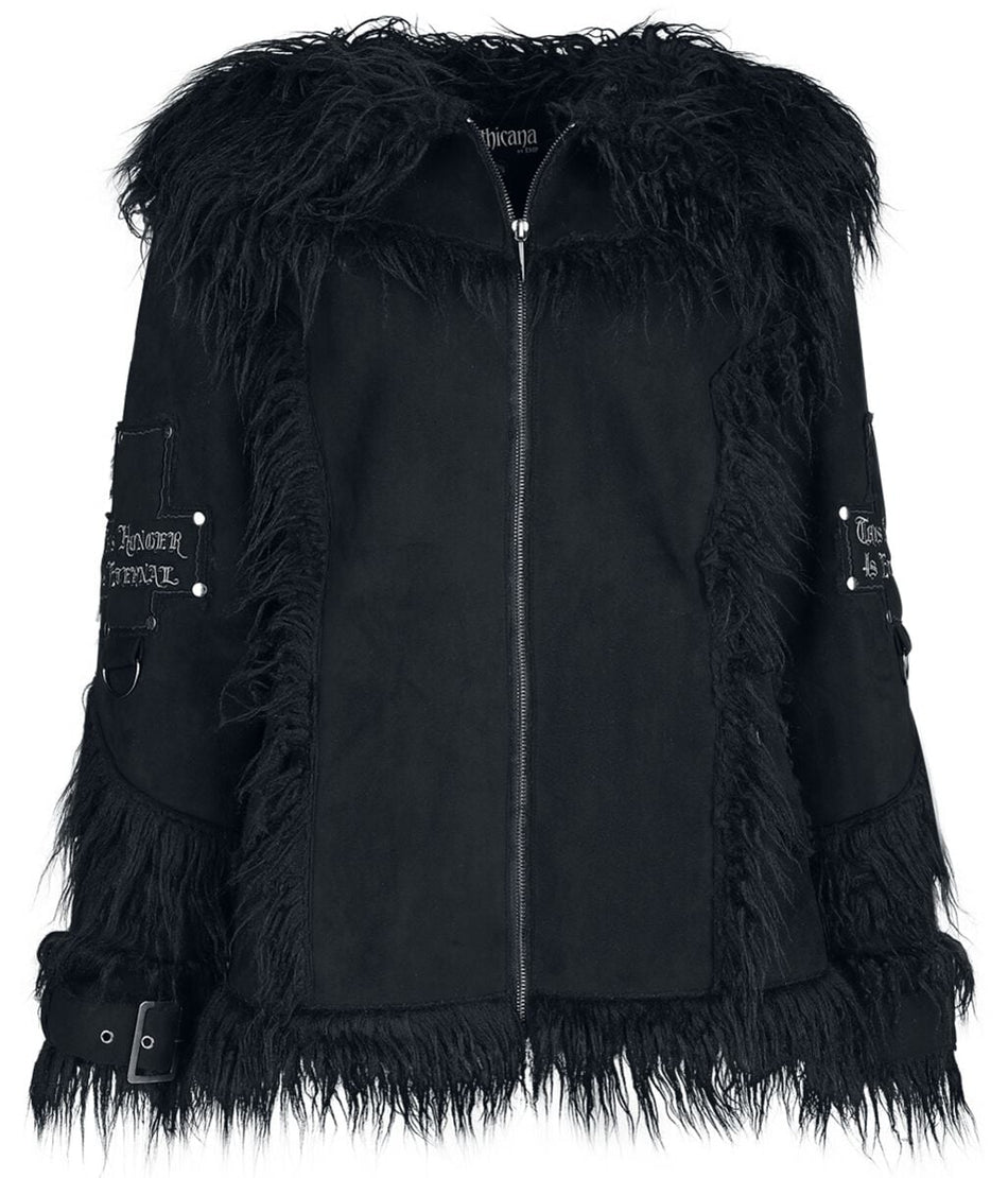 Manteau d'hiver Gothic de Gothicana by EMP - Eternal Allure - S à XXL - pour Femme - noir - Gothicana by EMP