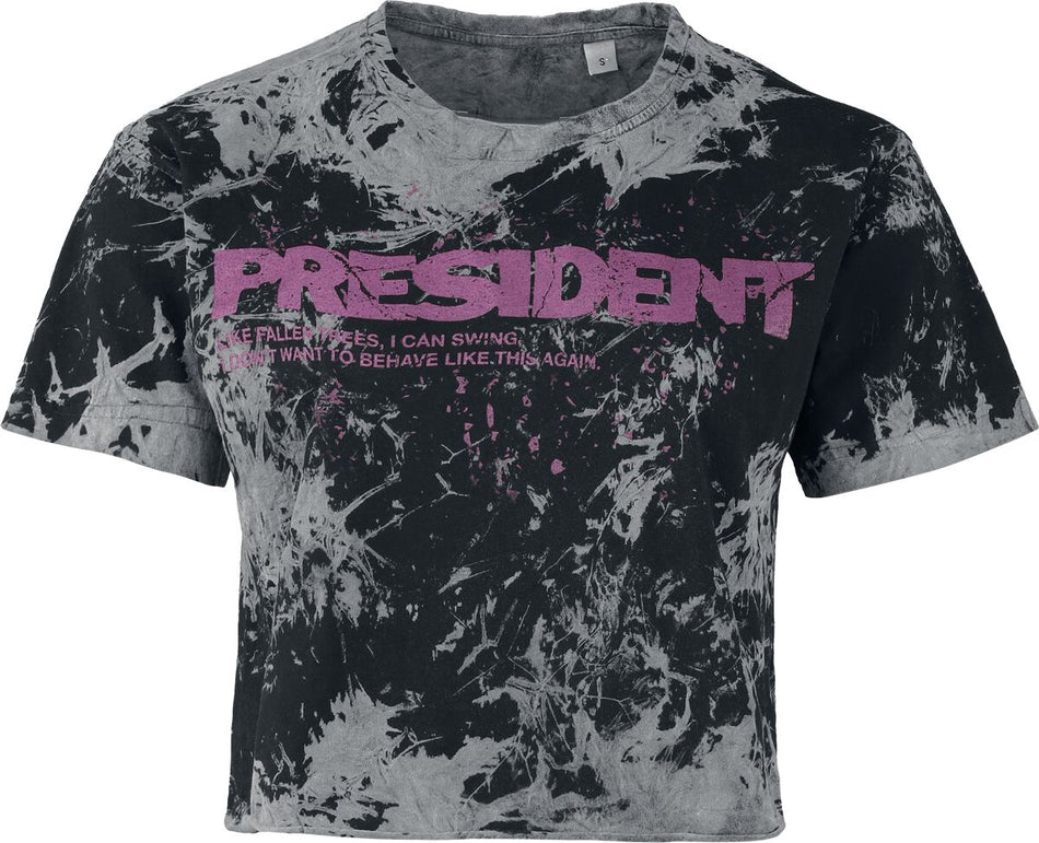 T-Shirt Manches courtes  de President - Key Crop - S à XXL - pour Femme - gris foncé - President