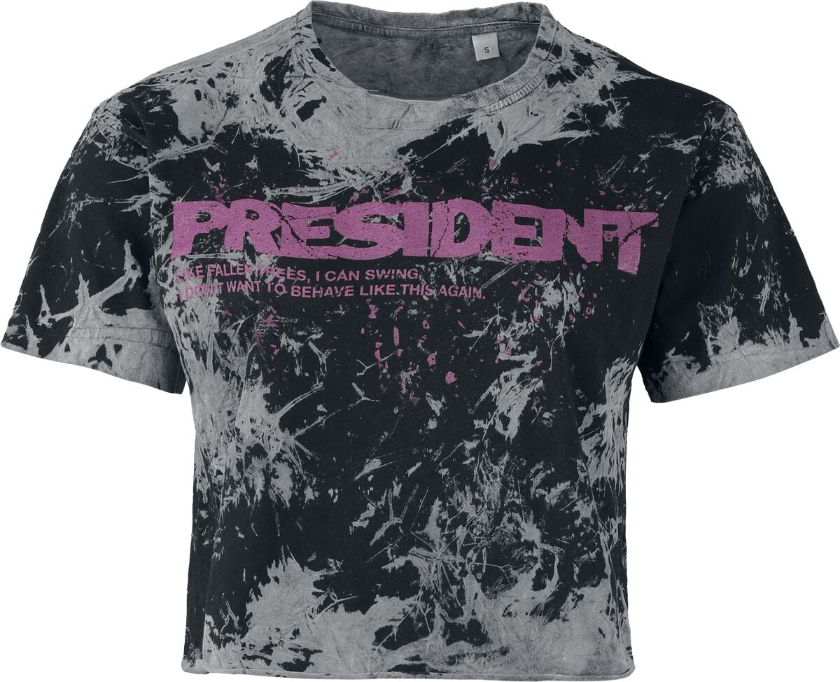 T-Shirt Manches courtes  de President - Key Crop - S à XXL - pour Femme - gris foncé - President