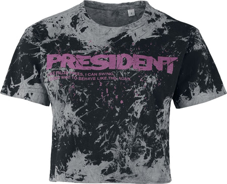 T-Shirt Manches courtes  de President - Key Crop - S à XXL - pour Femme - gris foncé - President