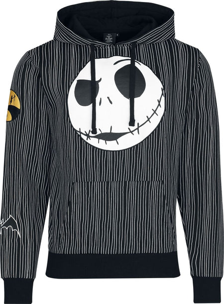 Sweat-shirt à capuche Disney de L'Étrange Noël De Monsieur Jack - Rayures - Jack - S à XXL - pour Homme - noir - L'Étrange Noël De Monsieur Jack