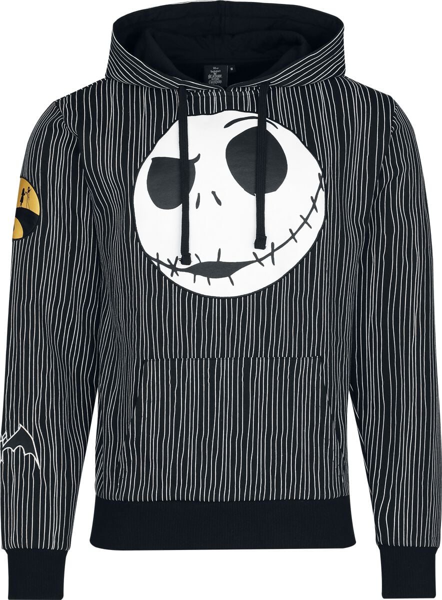 Sweat-shirt à capuche Disney de L'Étrange Noël De Monsieur Jack - Rayures - Jack - S à XXL - pour Homme - noir - L'Étrange Noël De Monsieur Jack