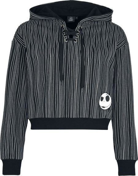 Sweat-shirt à capuche Disney de L'Étrange Noël De Monsieur Jack - Rayures - Jack - S à XXL - pour Femme - noir - L'Étrange Noël De Monsieur Jack