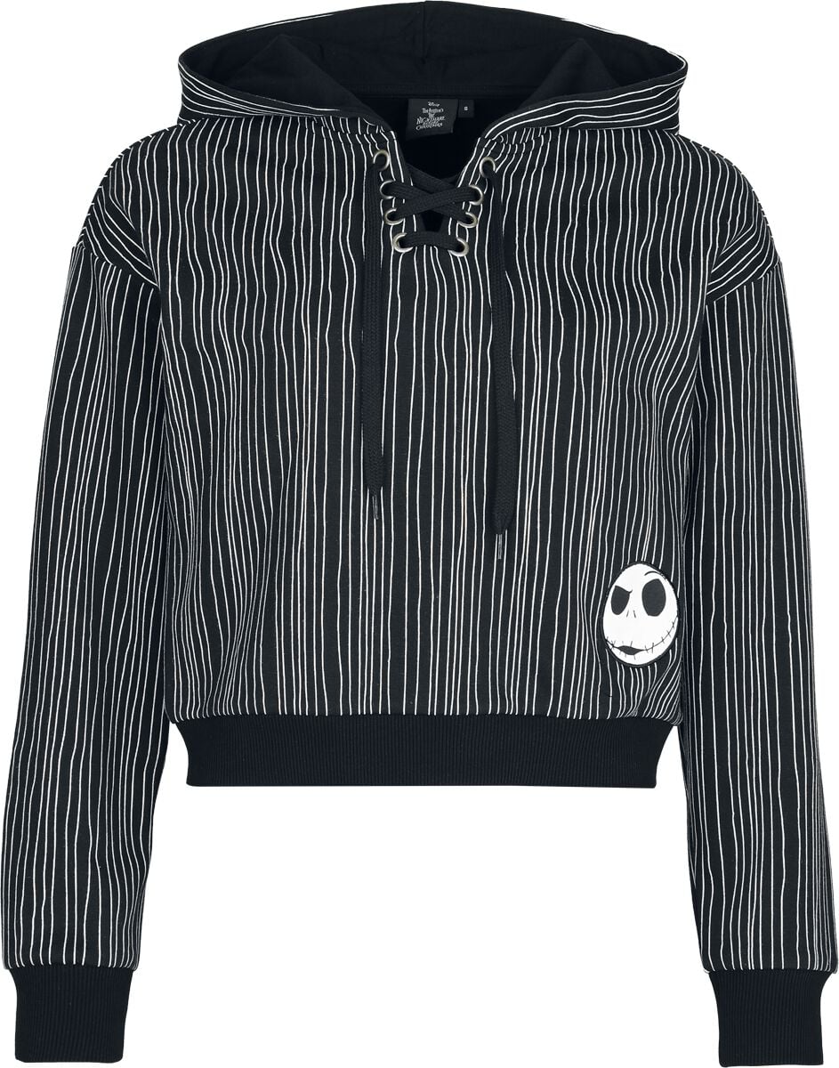 Sweat-shirt à capuche Disney de L'Étrange Noël De Monsieur Jack - Rayures - Jack - S à XXL - pour Femme - noir - L'Étrange Noël De Monsieur Jack