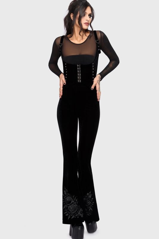 Corset Gothic de Killstar - Chapel Blessing - Velvet Underbust Corset Top - XS à XXL - pour Femme - noir - Killstar
