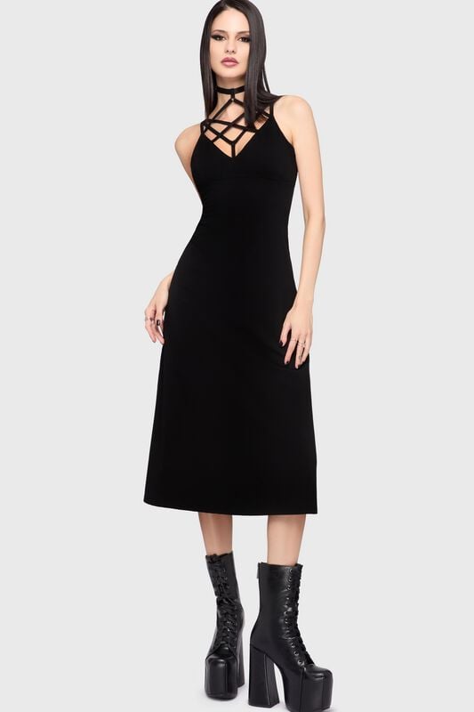 Robe mi-longue Gothic de Killstar - Chapel Blessing - Garden Altar Maxi Dress - XS à 4XL - pour Femme - noir - Killstar