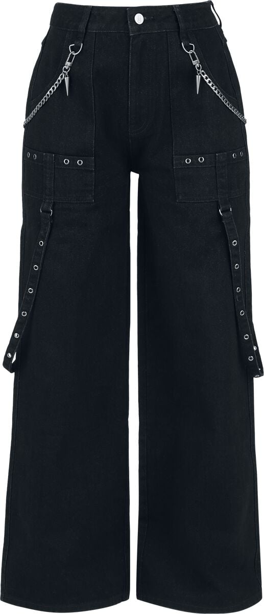 Pantalon en toile Gothic de Gothicana by EMP - Eternal Allure - W26L30 à W32L32 - pour Femme - noir - Gothicana by EMP