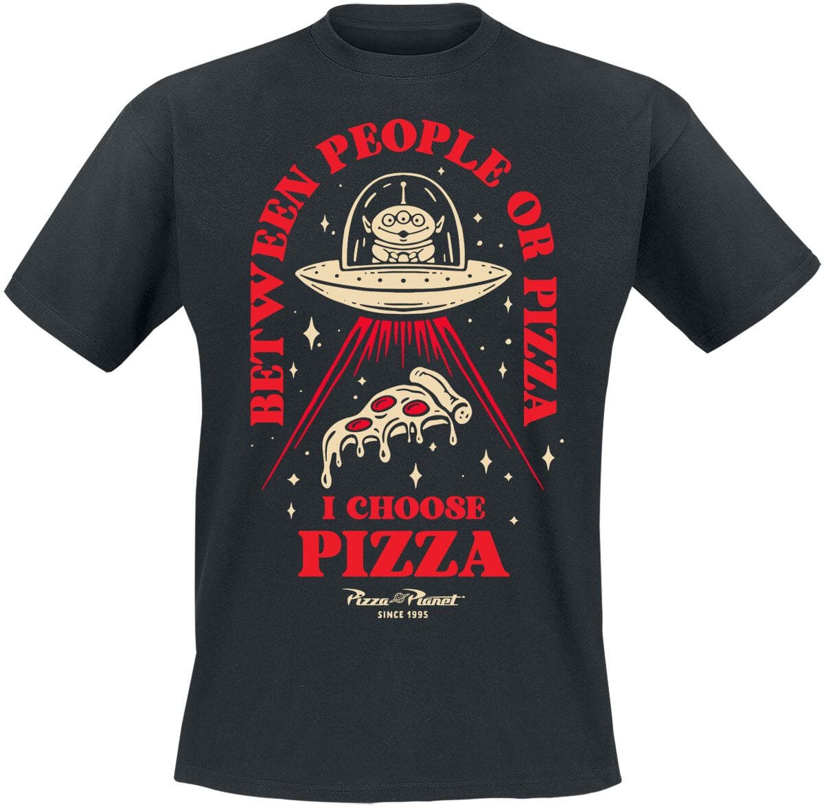 T-Shirt Manches courtes Disney de Toy Story - Pizza Or People - S à XXL - pour Homme - noir - Toy Story