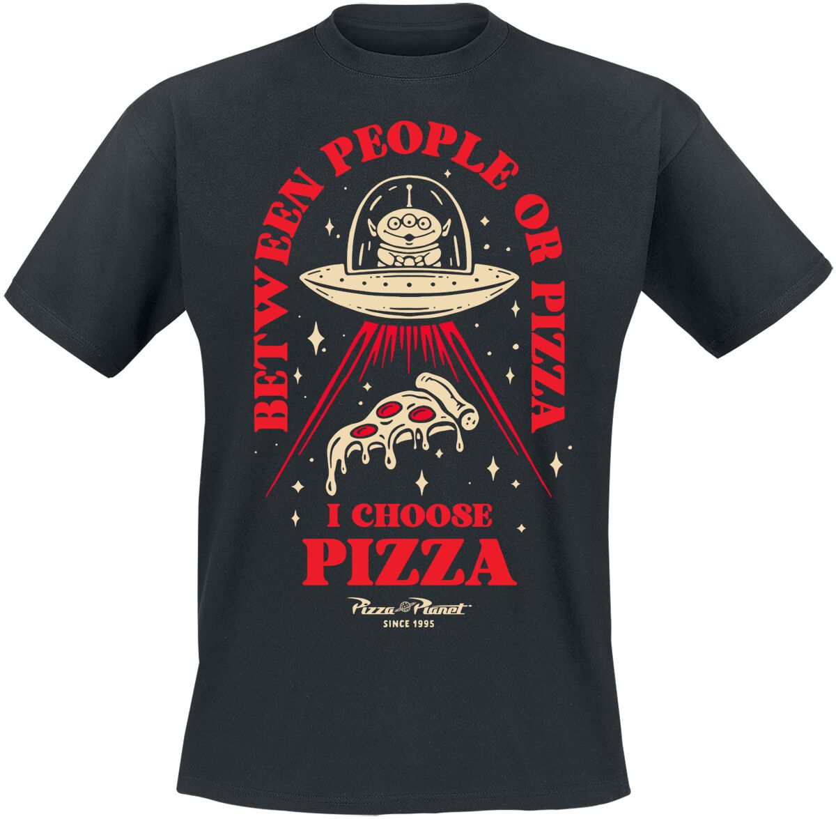 T-Shirt Manches courtes Disney de Toy Story - Pizza Or People - S à XXL - pour Homme - noir - Toy Story