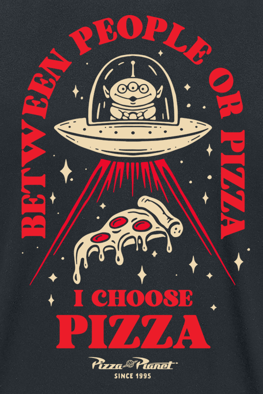 T-Shirt Manches courtes Disney de Toy Story - Pizza Or People - S à XXL - pour Homme - noir - Toy Story - View 2