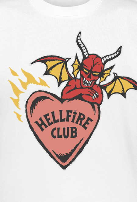 T-Shirt Manches courtes  de Stranger Things - Hellfire Club - Cœur - S à XXL - pour Unisexe - blanc - Stranger Things - View 2