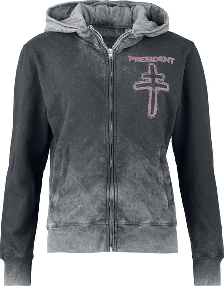 Sweat-shirt zippé à capuche  de President - Release - S à XXL - pour Femme - gris - President