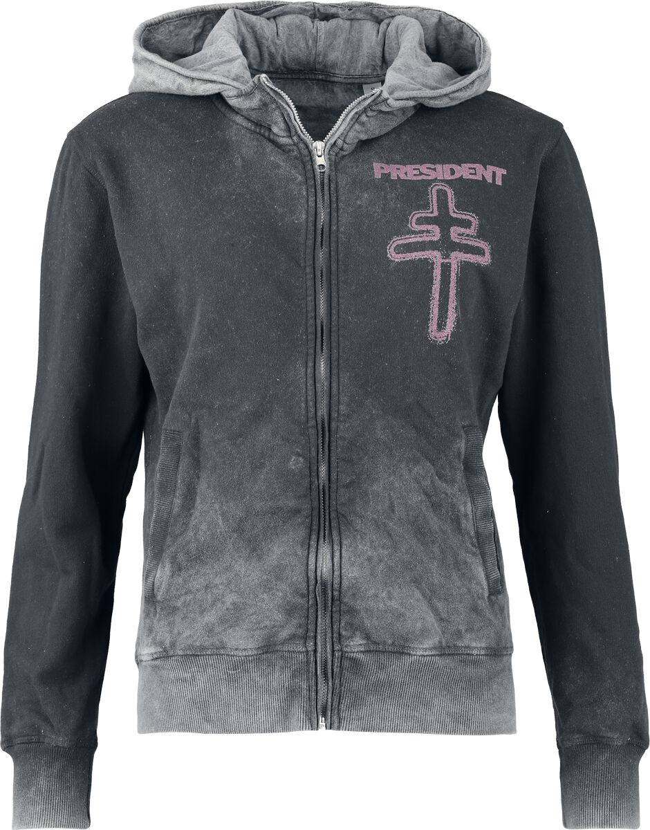 Sweat-shirt zippé à capuche  de President - Release - S à XXL - pour Femme - gris - President