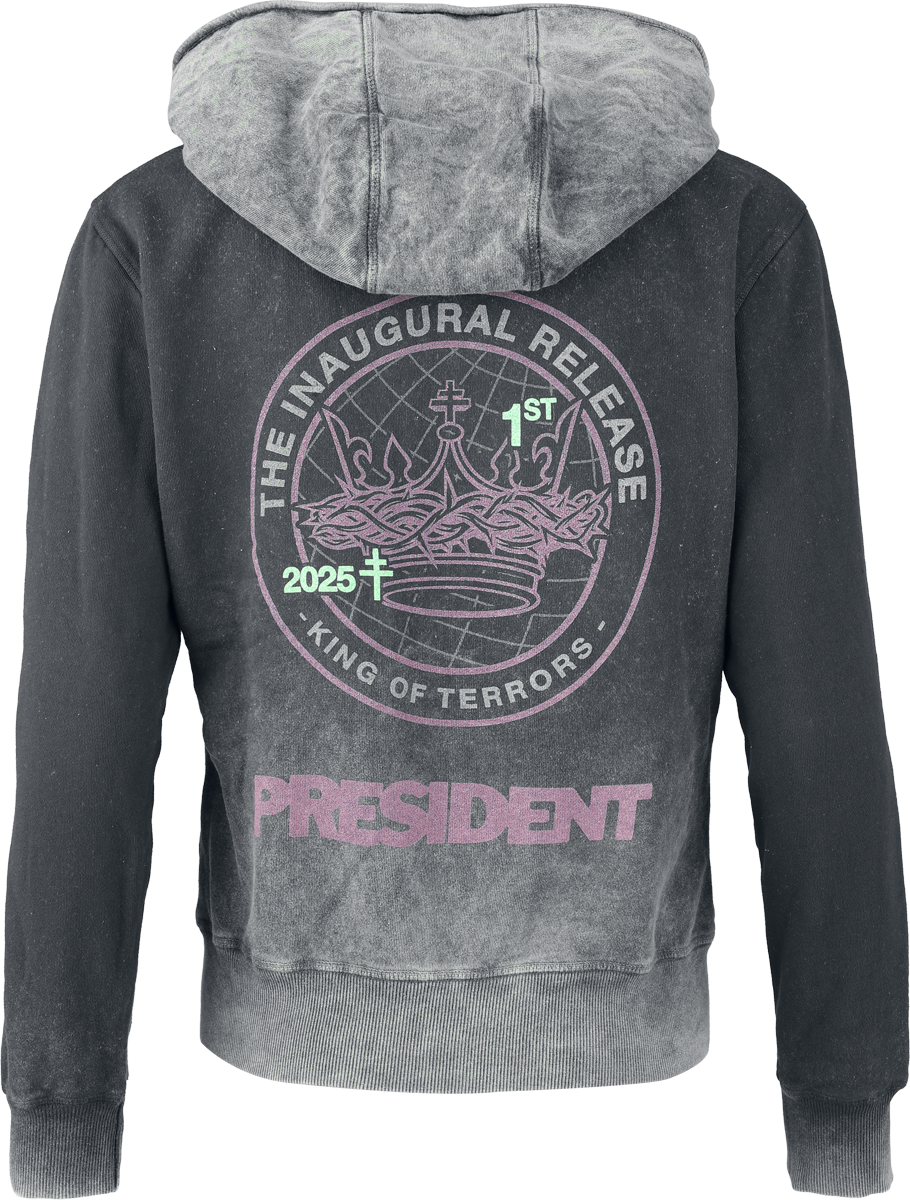 Sweat-shirt zippé à capuche  de President - Release - S à XXL - pour Femme - gris - President - View 2
