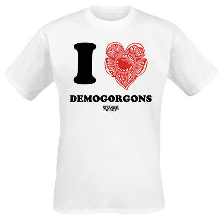 T-Shirt Manches courtes  de Stranger Things - I Love Demogorgons - S à XXL - pour Unisexe - blanc - Stranger Things